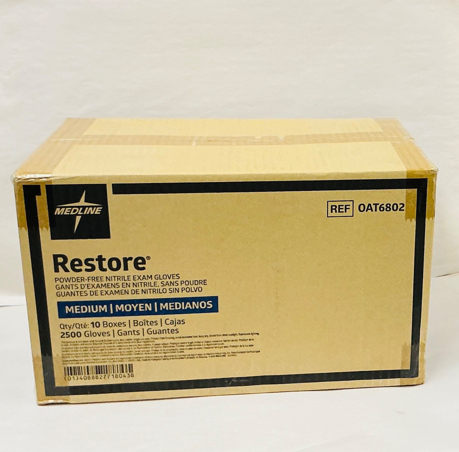 Medline Restore Touch Nitrile Gloves MaxOat+ Medium 2500 box