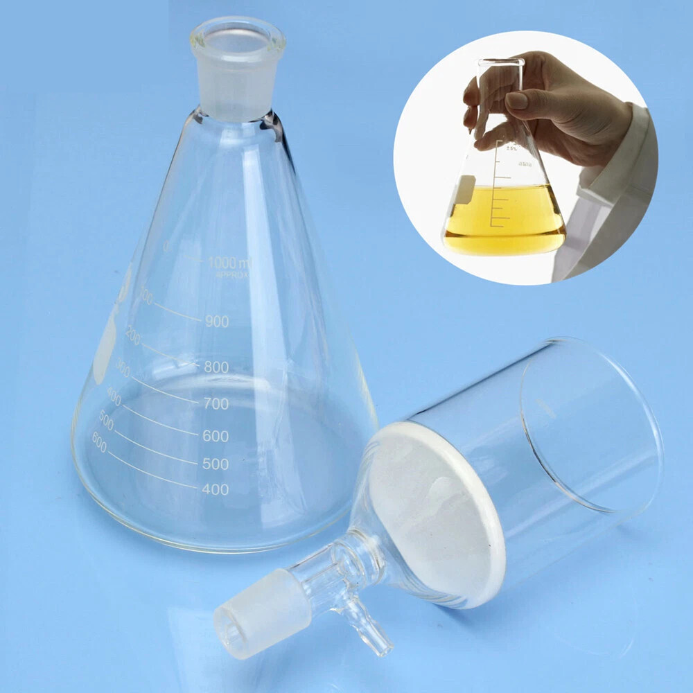 Glass Vaccum Suction Filter Filtration Kits 1000mL Flask + 350ml Funnel + Clamp