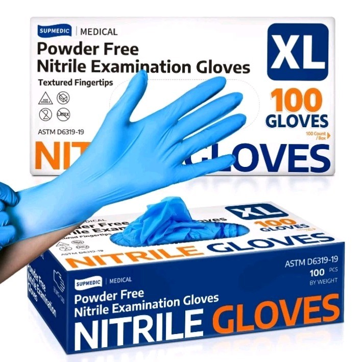 Lot Of 4 Boxes Medical Nitrile Exam Gloves, Latex-Free, Powder-Free, Food Safe