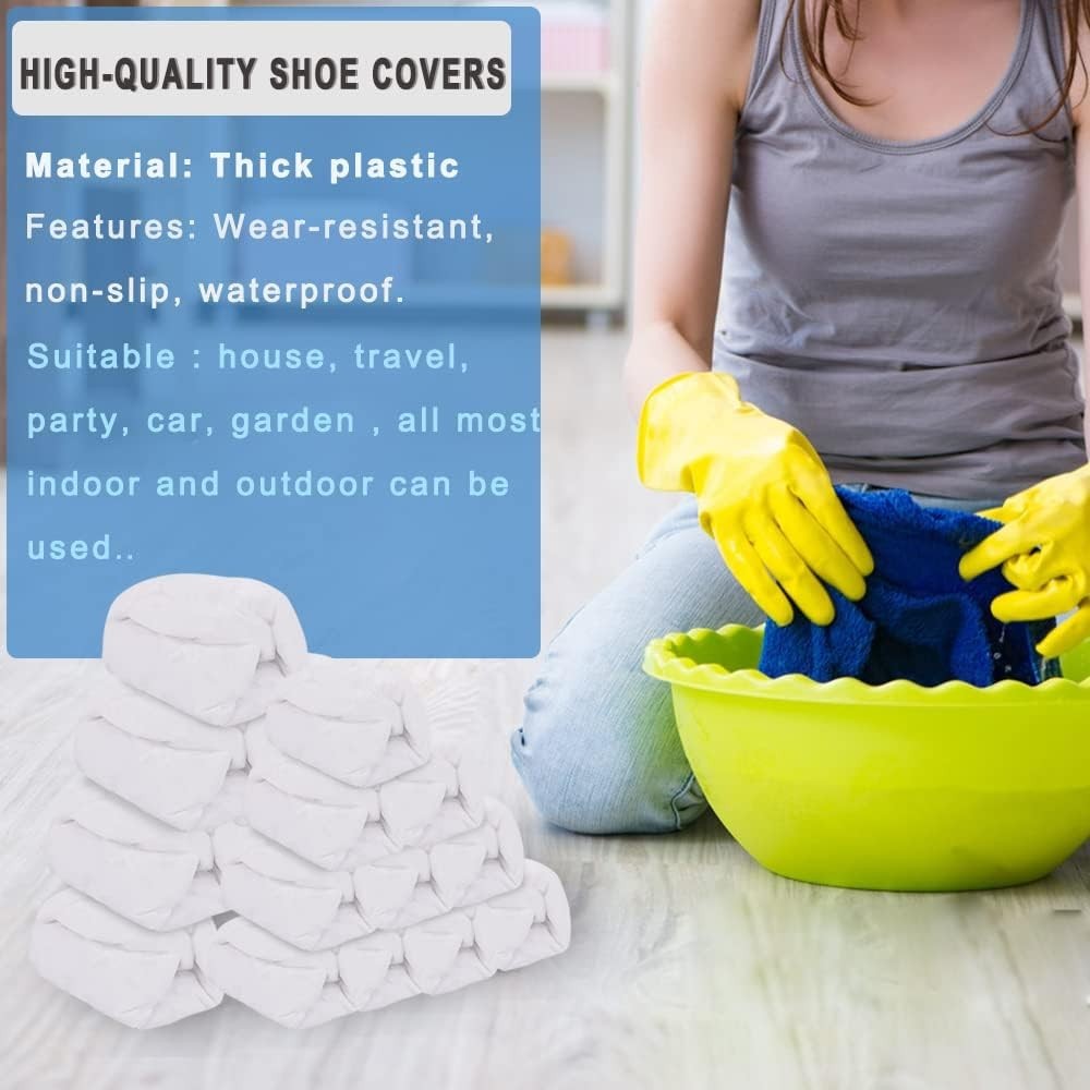 Versatile 200 Pack Disposable Shoe Protectors – Ideal for Indoor & Outdoor Use