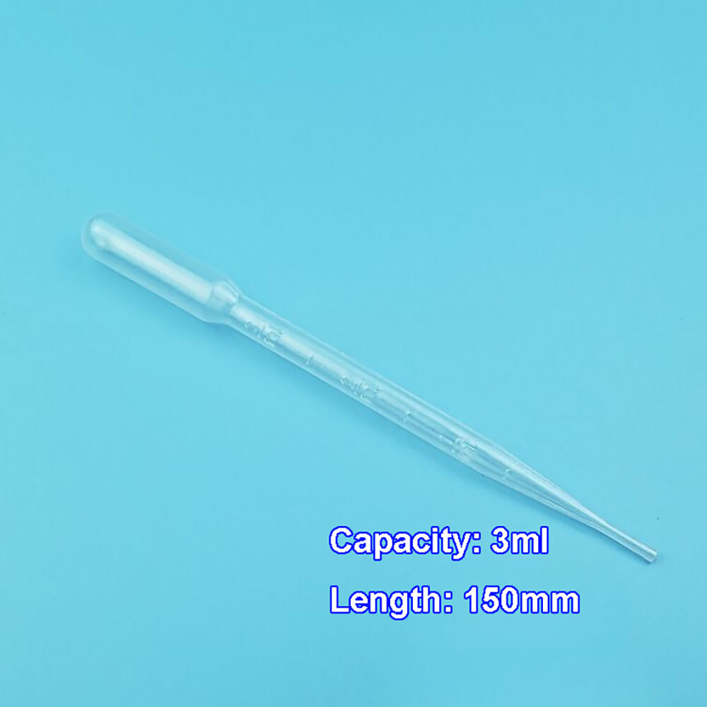 200Pcs 3ml Disposable Plastic Eye Dropper Set Transfer Lab Graduated Pipettes US