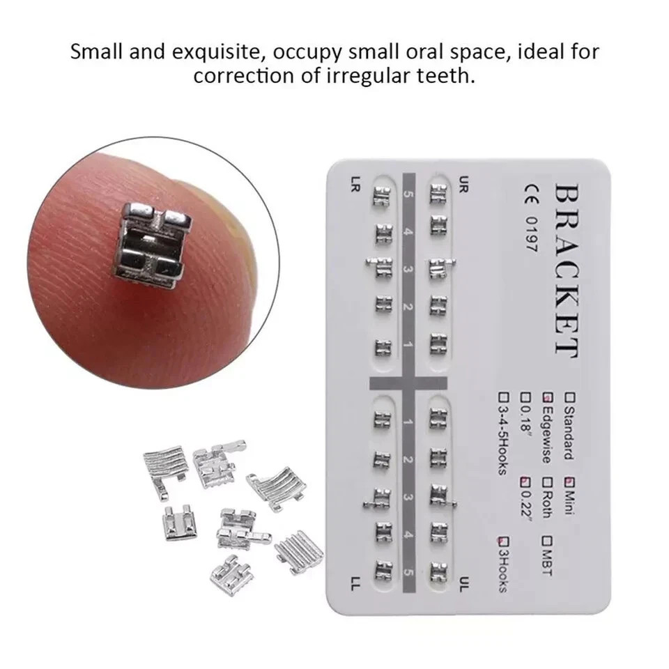 20Pcs/Pack Orthodontic Dental Mini Fake Braces Edgewise 022 Metal Brackets Brace