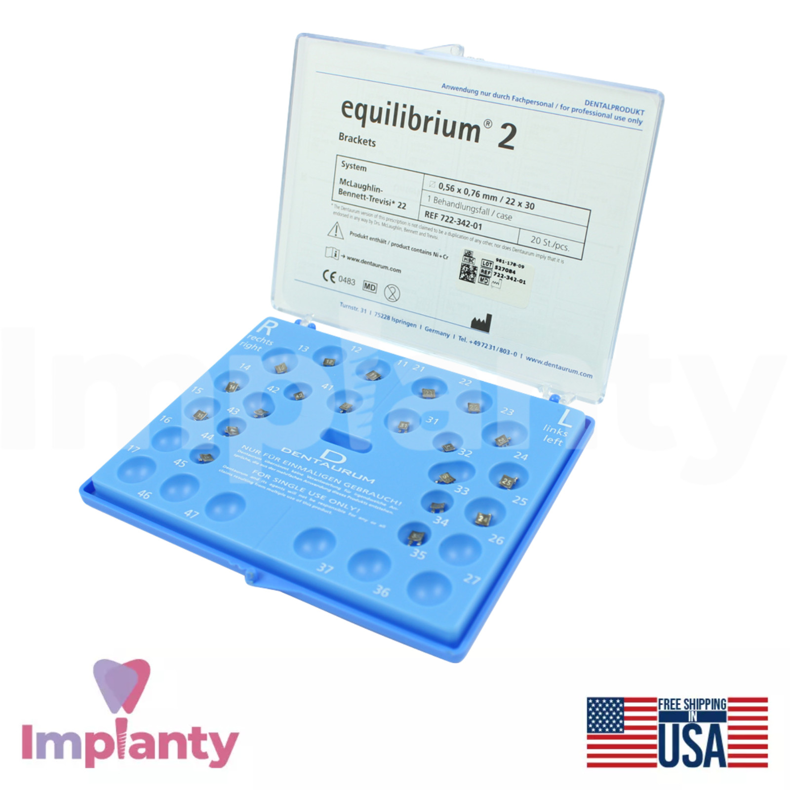 Dental MBT EquiIibrium 2 Brackets Kit Stainless Steel Laser-Structured Base
