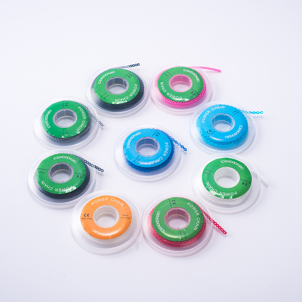 Dental Ortho Material Colorful Elastics Power Chain Ortodoncia Spool Rubber Band