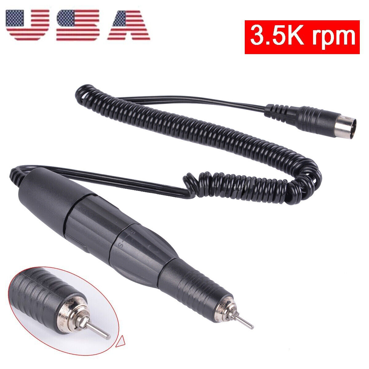 Dental Lab Marathon Micromotor Polisher /35K RPM Polishing Handpiece /HP Burs US