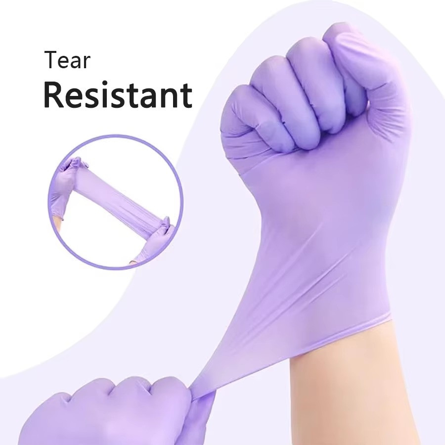 Disposable Nitrile Gloves Powder Free Latex Free Medical Use & Food Grade 100pcs