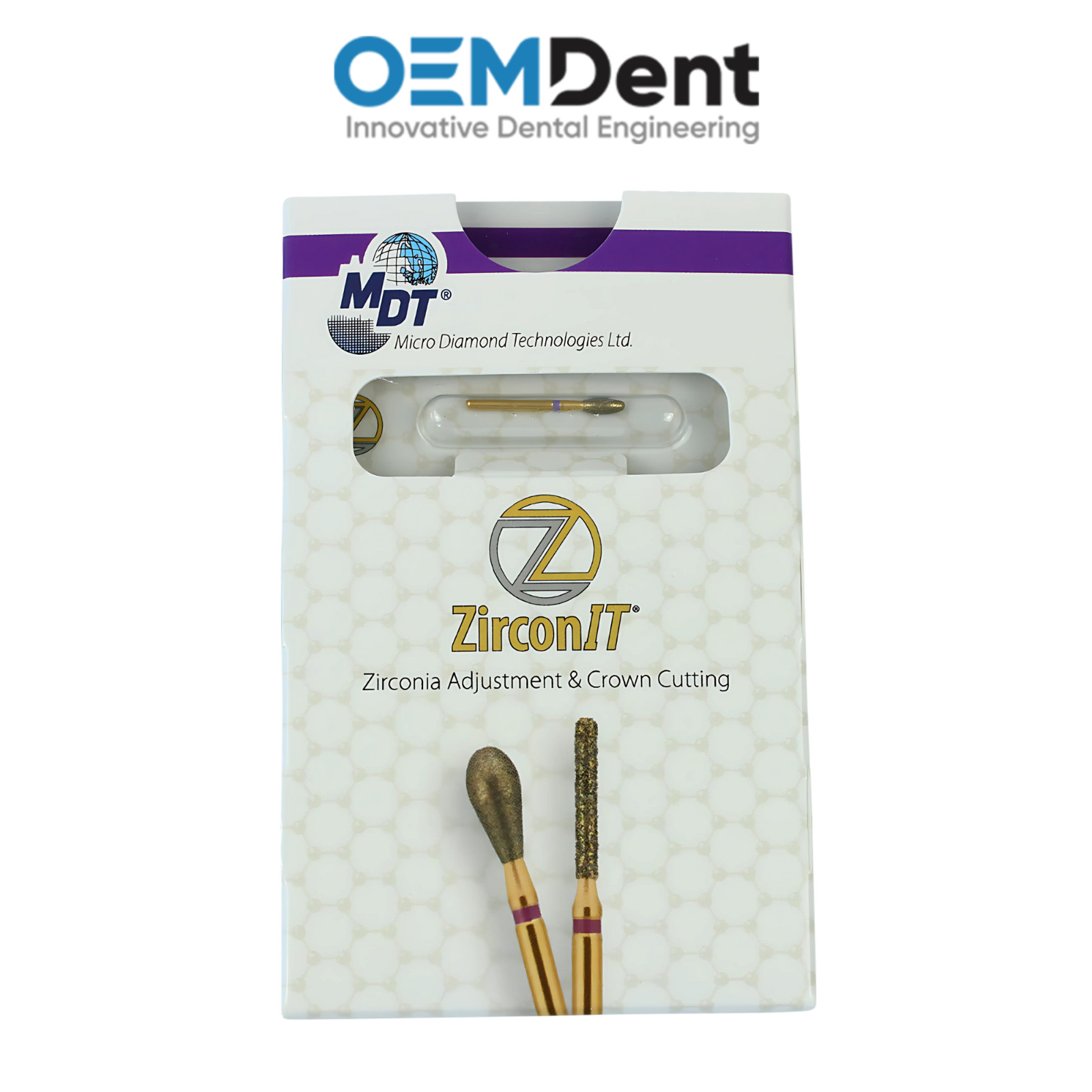 MDT FG ZirconIT Egg Z277 ADJ Diamond Burs Smooth Finishing Ceramic Restorations