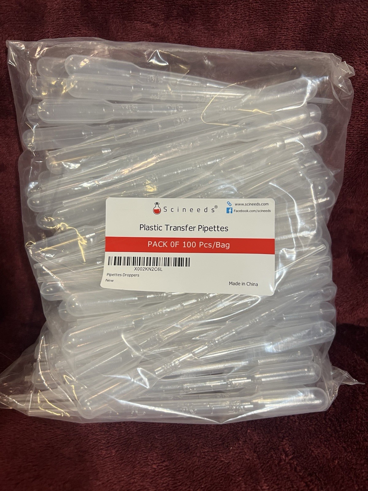 100 plastic transfer pipettes droppers graduated 3 ml 3ml Pasture (1758)