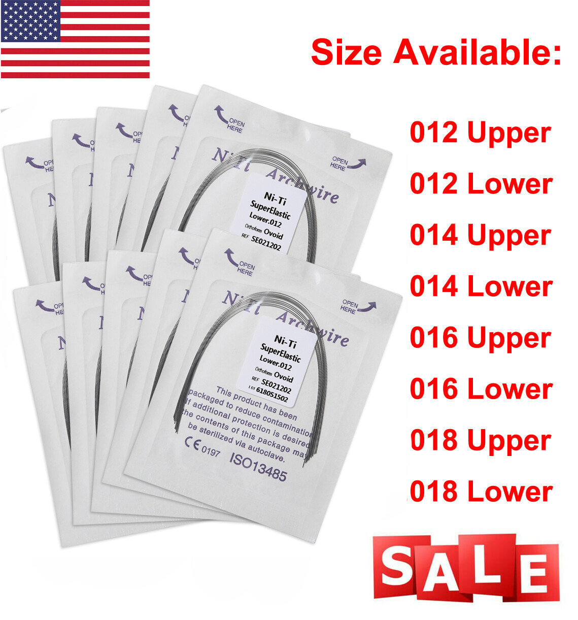 10 packs Dental Orthodontic Super Elastic Niti Arch Wire Round Ovoid Form ns