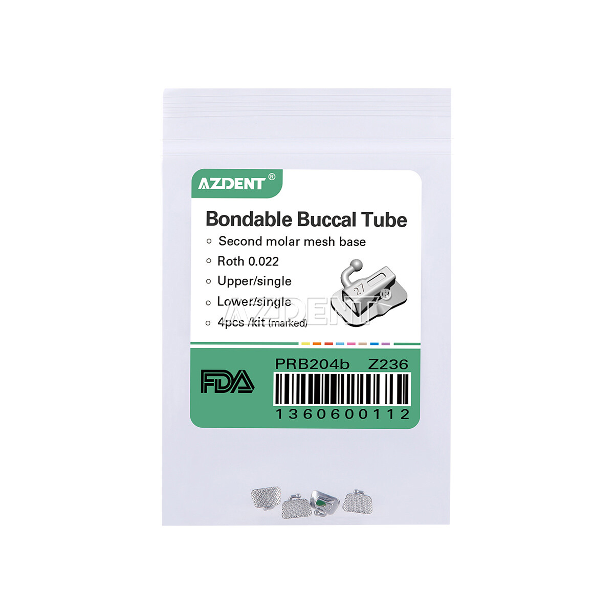 50packs Dental Orthodontics Buccal Tube Bondable Non-Conv Roth 022″ 2nd Molar