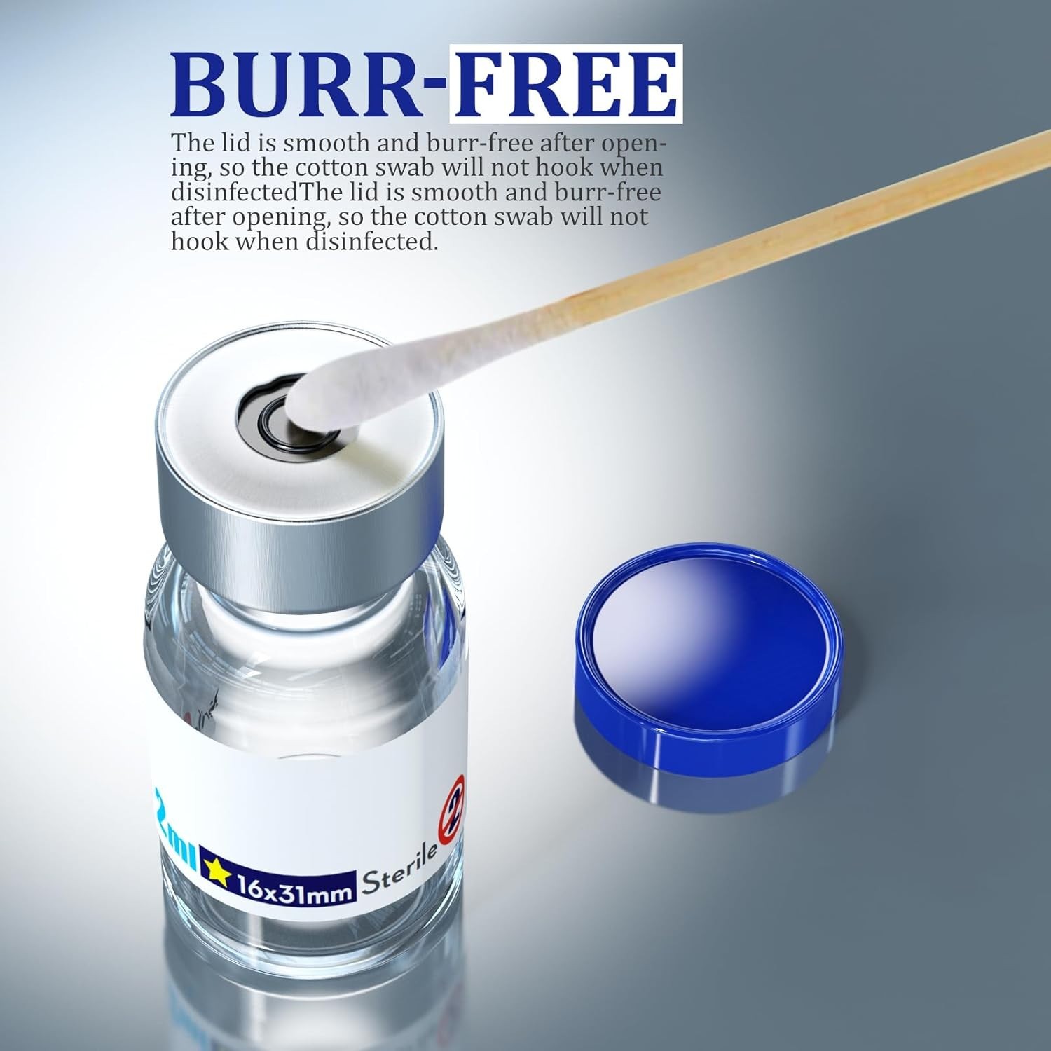 Sterile Empty Glass Vials with Self Healing Injection Port, 2ml Clear Pack