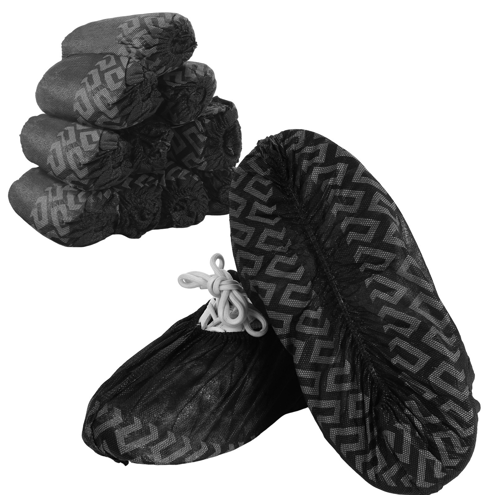 Black 100 Pack Non-Slip Disposable Shoe Covers Premium Boot Protector Booties