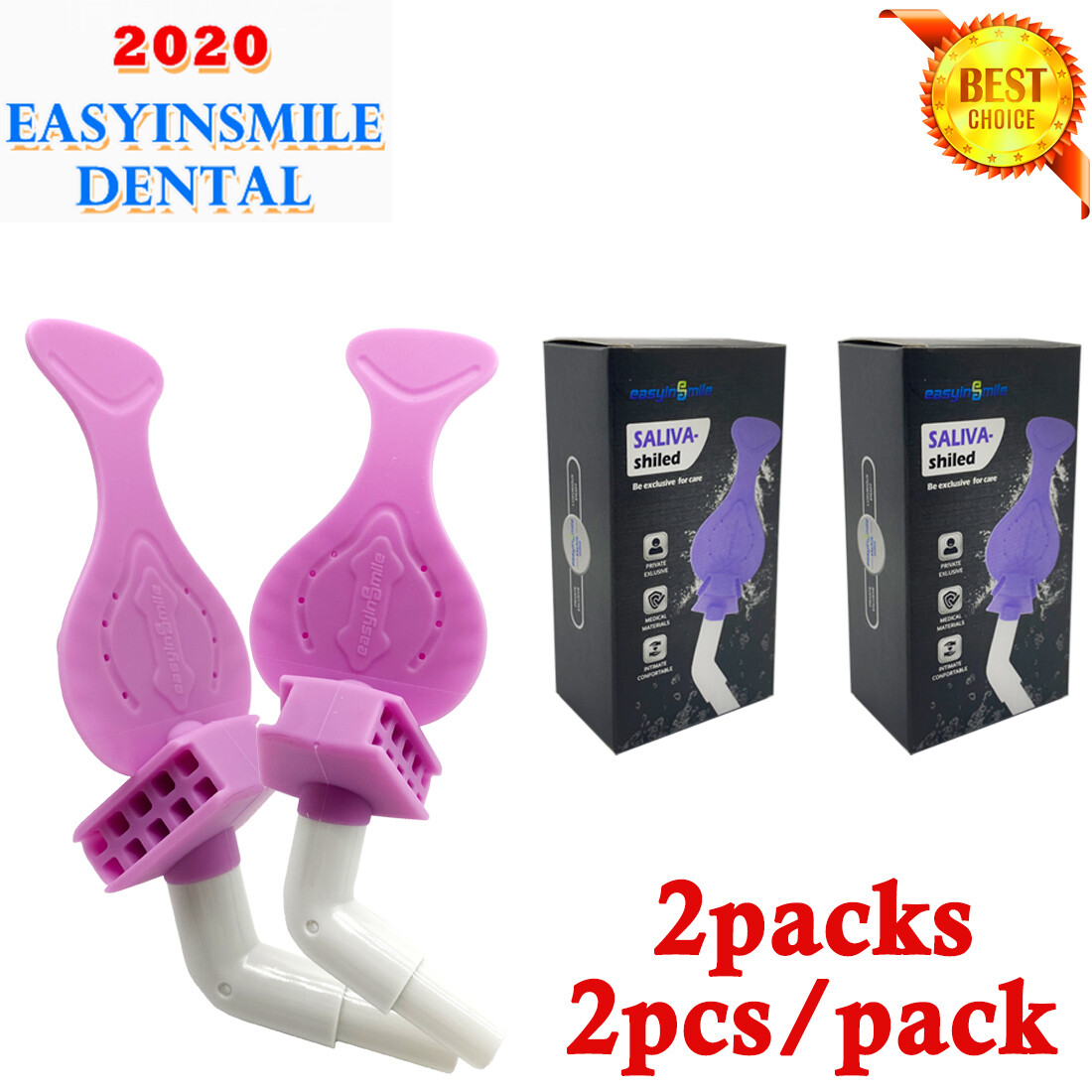 4Pc Dental Orth Saliva Suction Tube Silicone Mouth Bite Block Dryshield Adapater