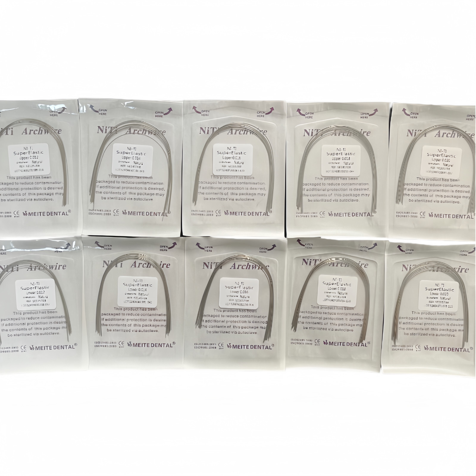 100PCS Dental Orthodontic Niti Arch Wire Natural Form Arches Round Rectangular