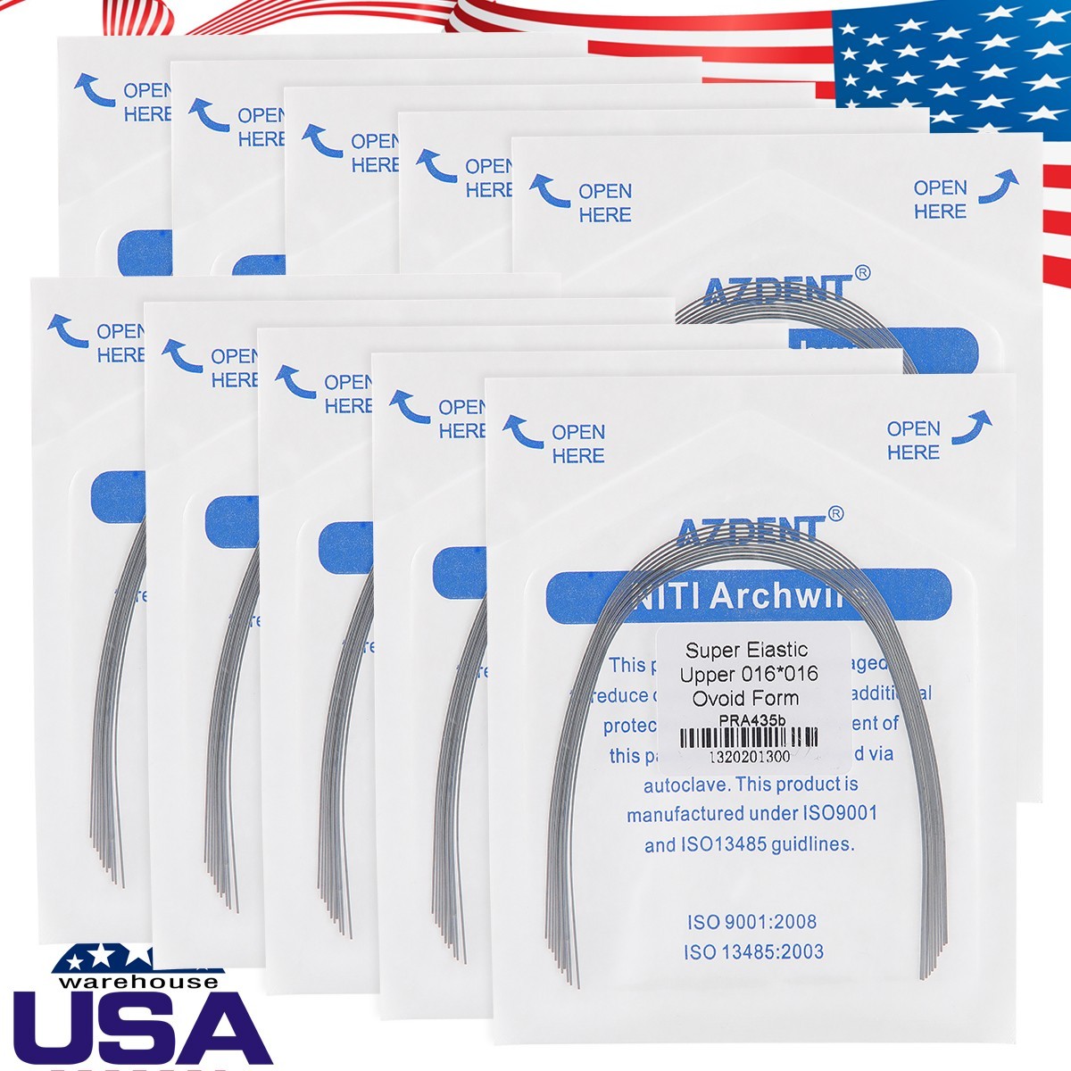 Dental Ortho Braces Super Elastic Niti Ovoid Form Rectangular Arch Wires Rectang