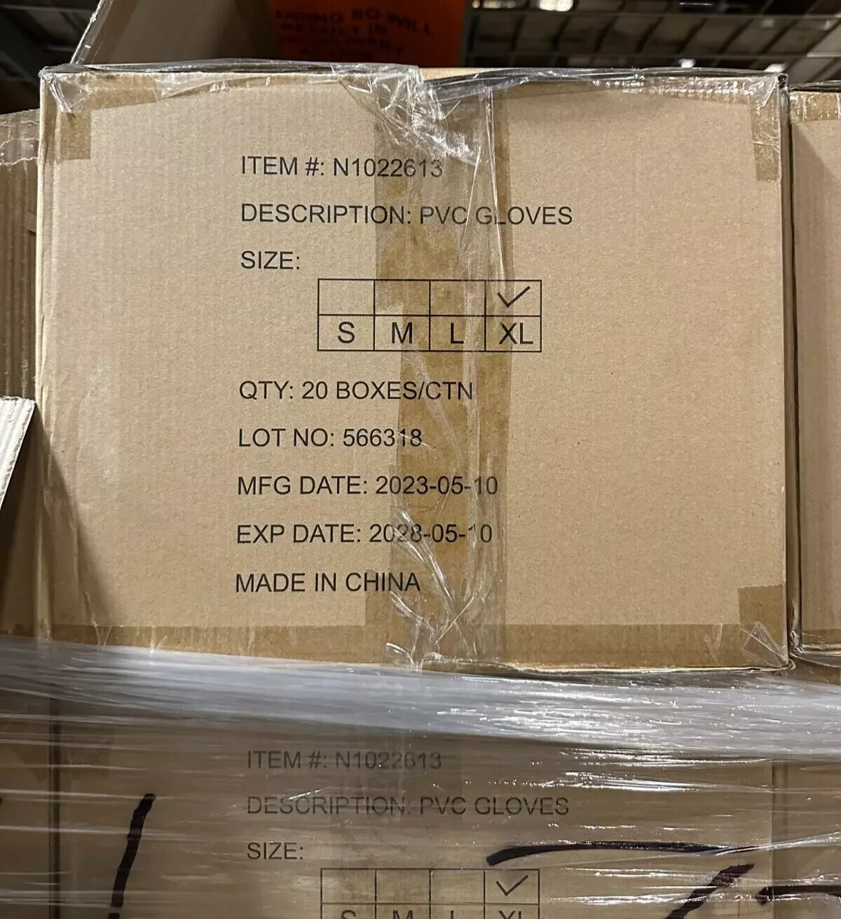 XL Disposable Vinyl Gloves (PVC, Powder- Free) Sold Per Case