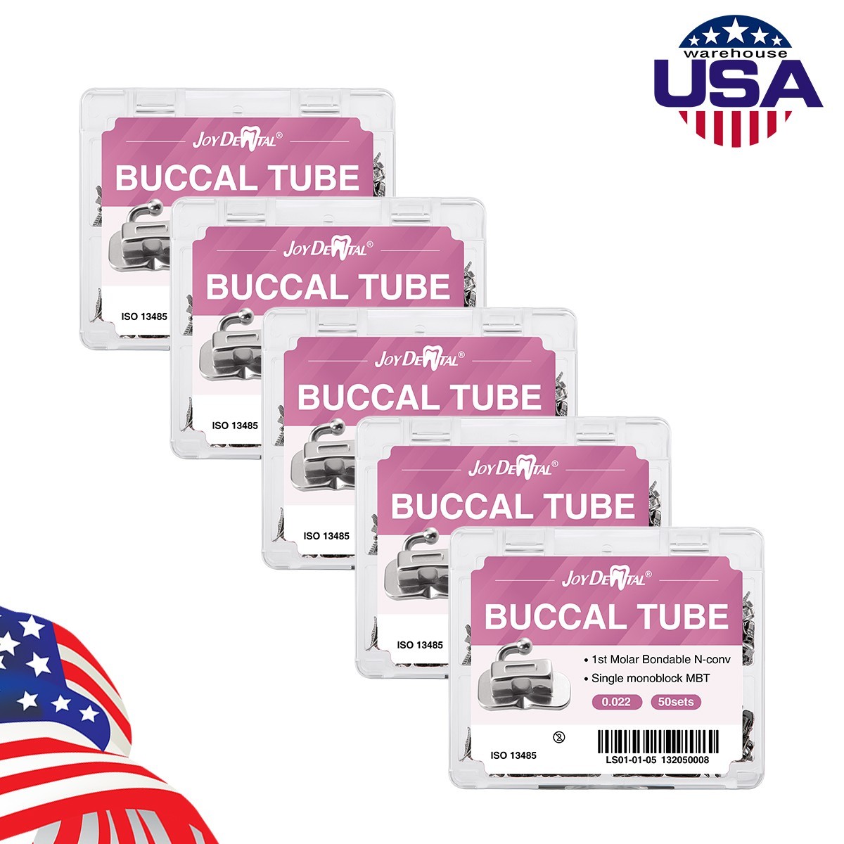 50 set Dental Orthodontic 1st Molar MBT 0.022 Buccal Tubes Bondable Monoblock