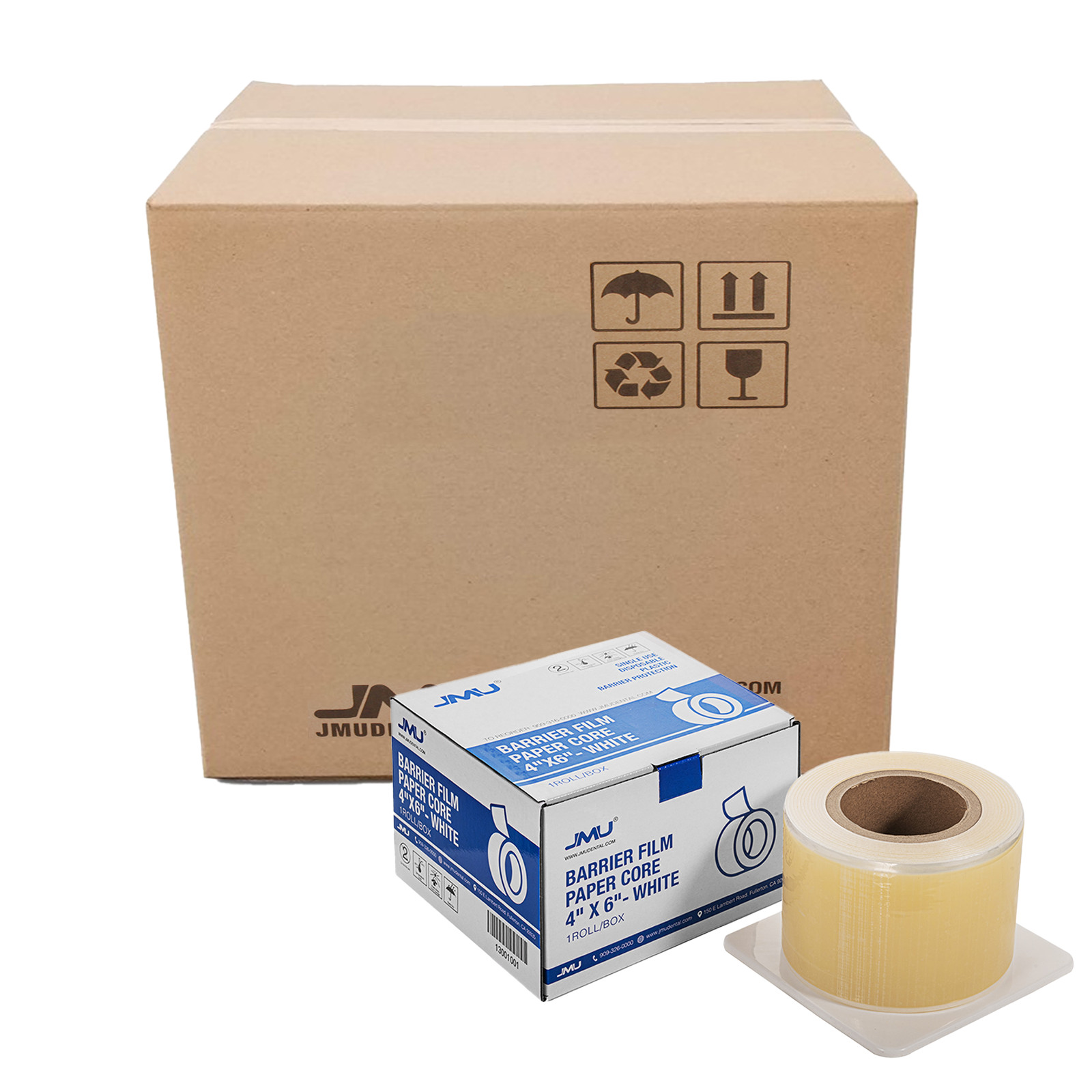 JMU Dental Barrier Film Sticky Wrap Clear or Blue 4″ x 6″ 1200 Sheets, 12 Rolls