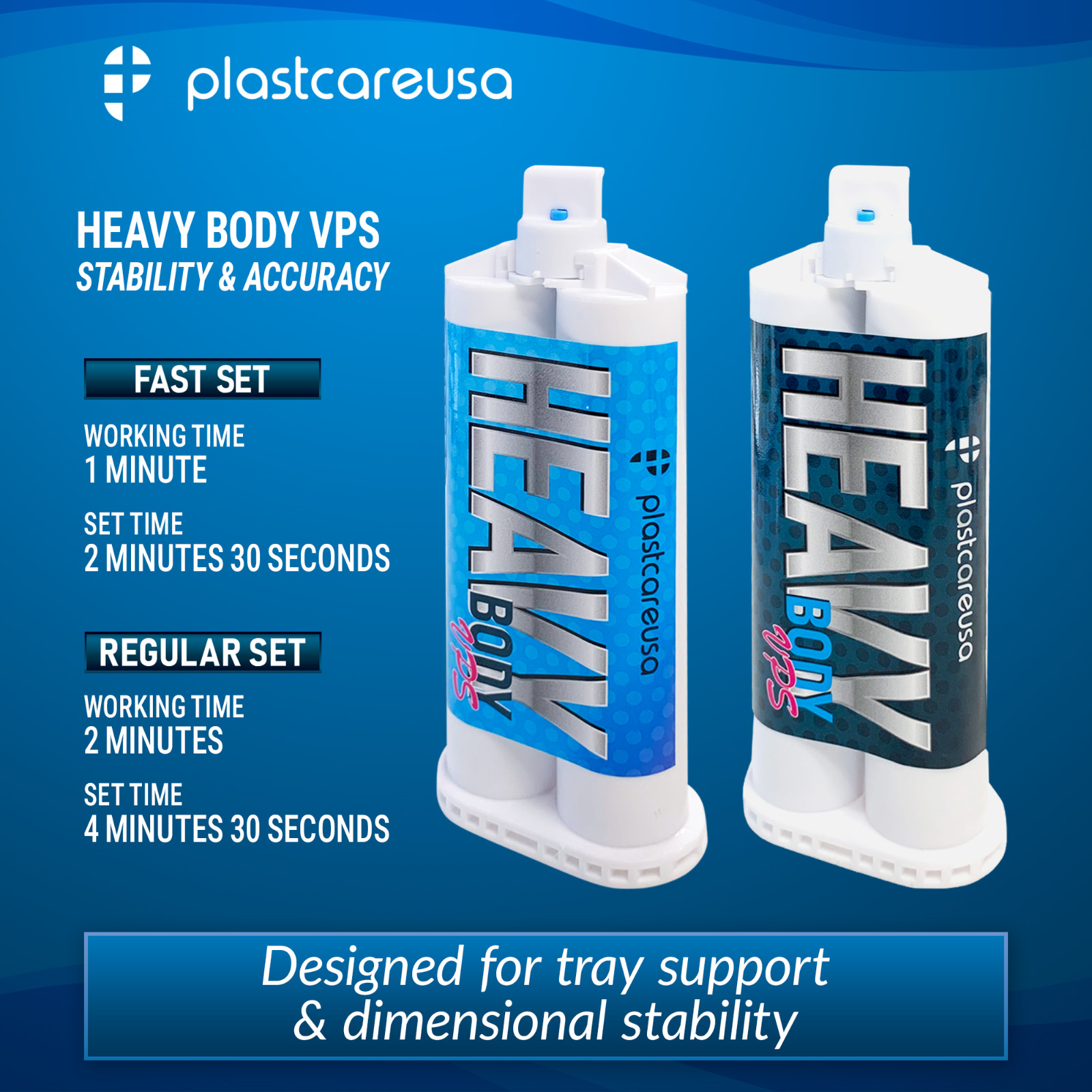 Heavy Body Fast Set, Dental Impression Material 50mL Cartridge (Choose Qty)