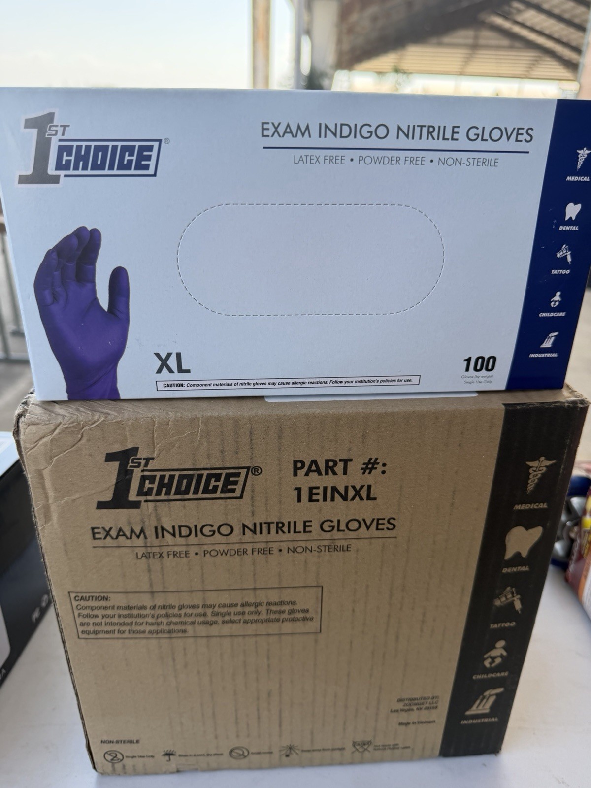 1st Choice Indigo Nitrile Disposable Exam/Medical Gloves 3 Mil, Latex-Free, 1000