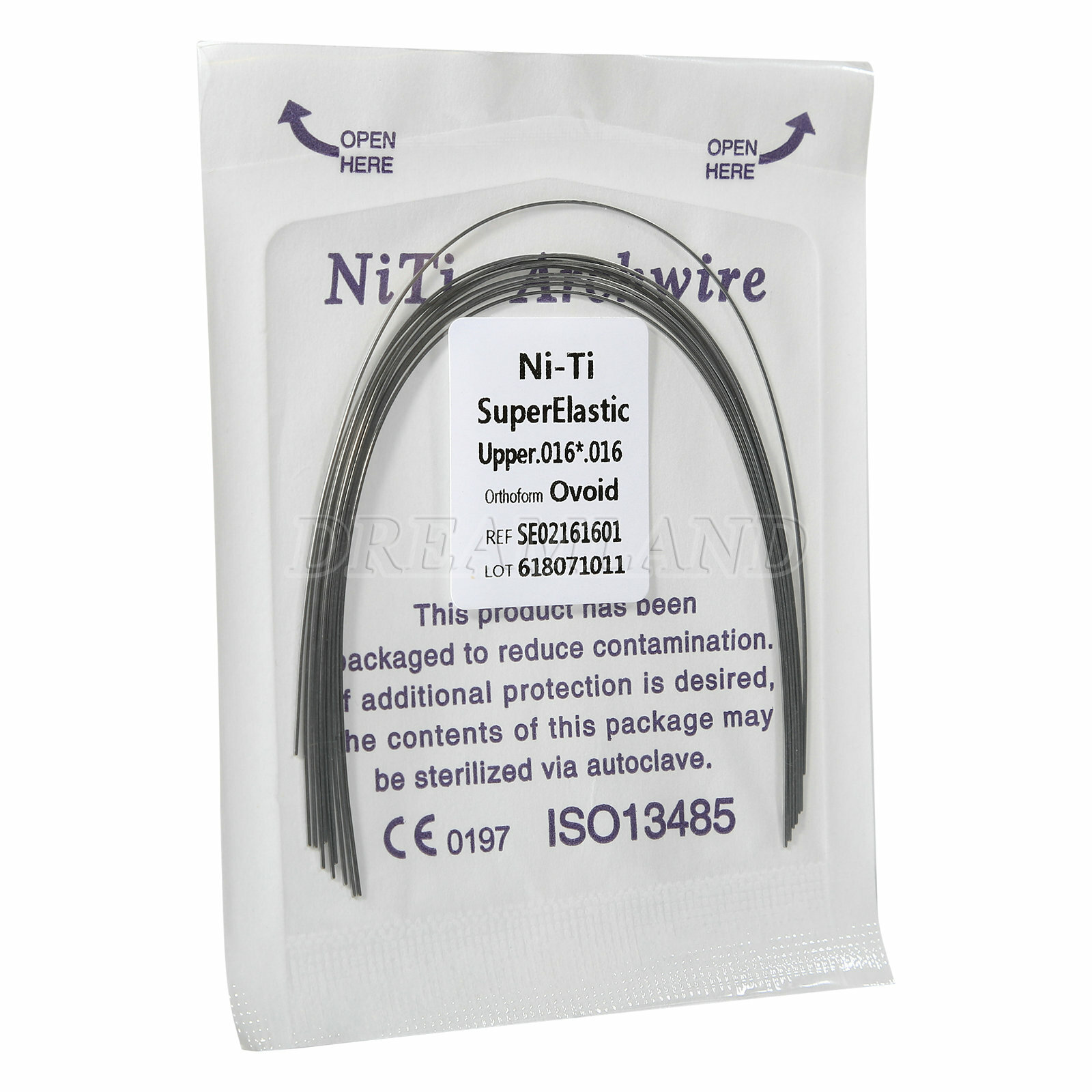 10 Packs Dental Super Elastic Niti Rectangular Arch Wire Ovoid Form 16*16 Upper