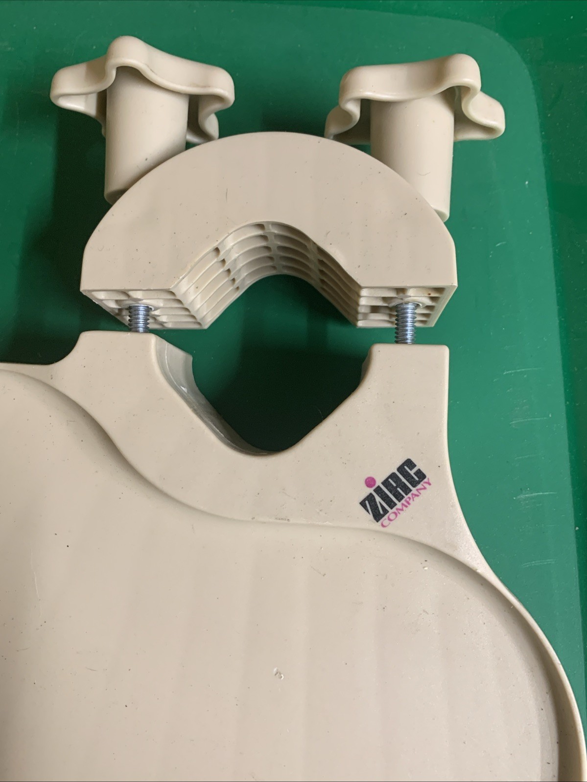 Zirc Pole Mounted Dental Assistant Tray Beige Chairside Holder Bracket Table Org