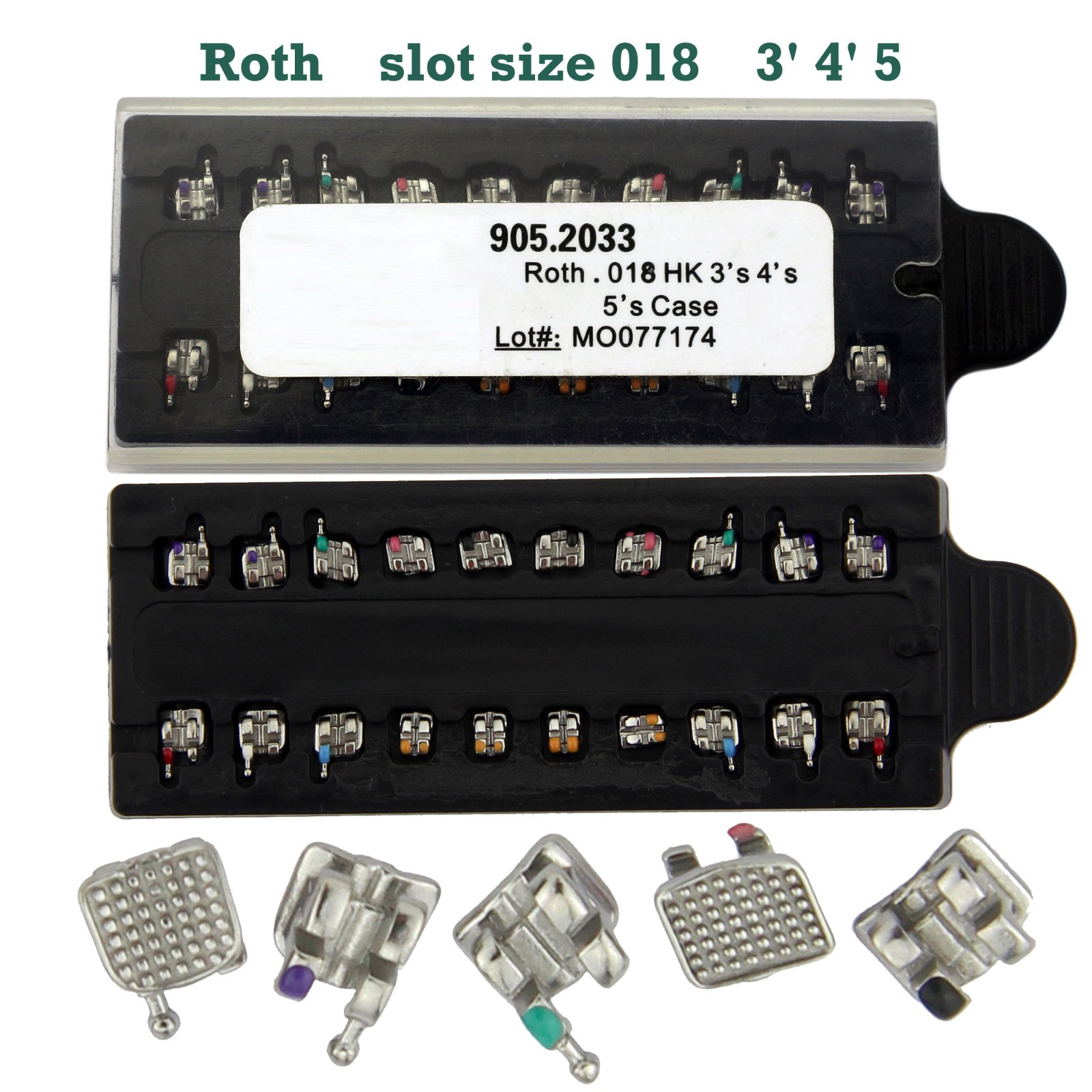 Dental Ortodoncia Brackets MIM Metal Braces Mini Roth MBT 0.018 345 Hooks 5-5