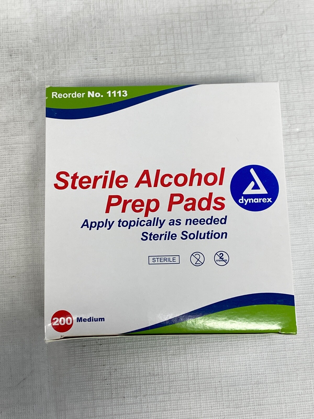 (2000/Cs) DYNAREX Single Use Sterile Alcohol Prep Pads Medium Wipe 10×200/Pk1113