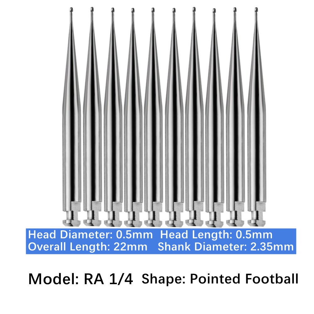 10-100pc Vakker Dental Round Latch Carbide Burs RA 1/4 Midwest LA for Slow Speed