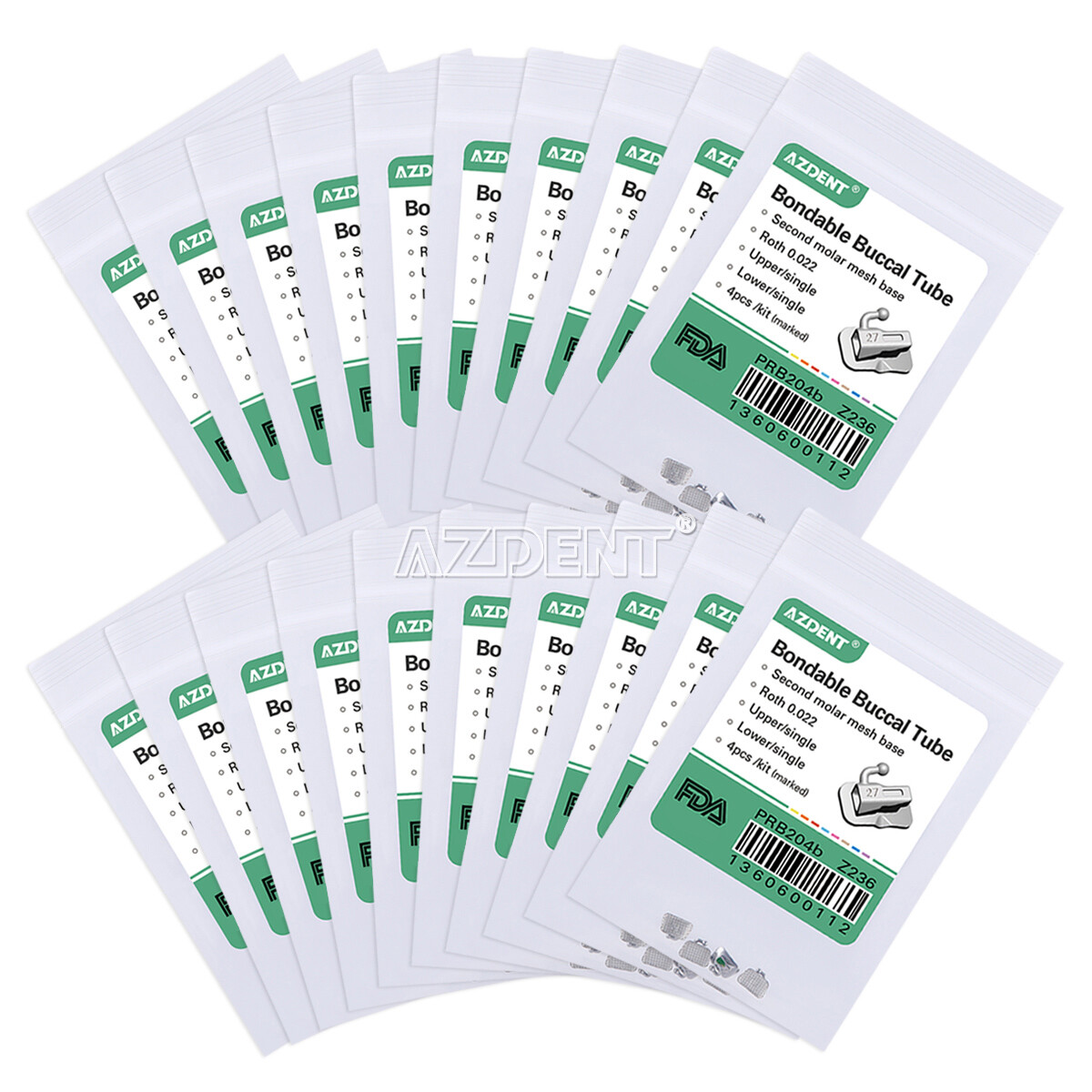 50packs Dental Orthodontics Buccal Tube Bondable Non-Conv Roth 022″ 2nd Molar