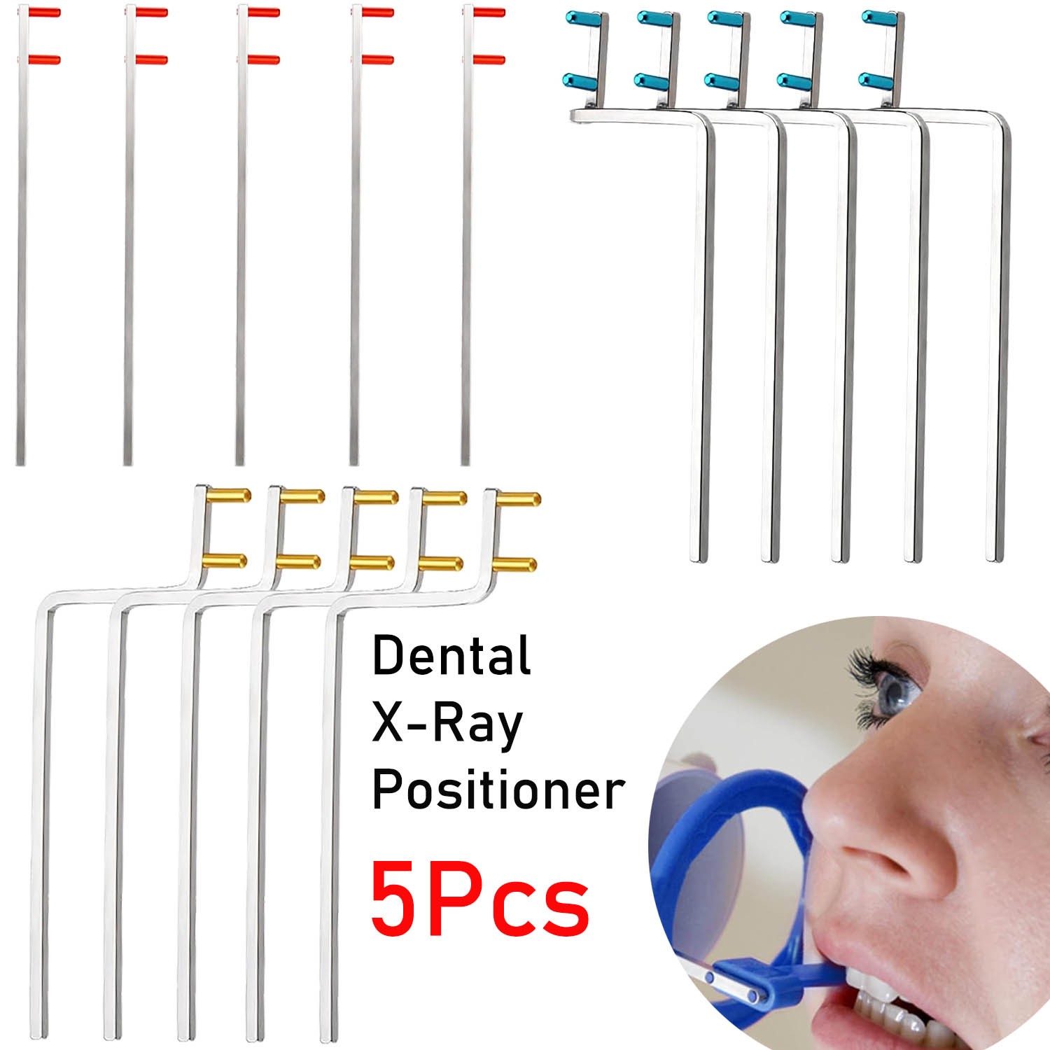 5Set Dental Sensor Holder Dental X-Ray Positioning Aiming Ring Bitewing/Anterior