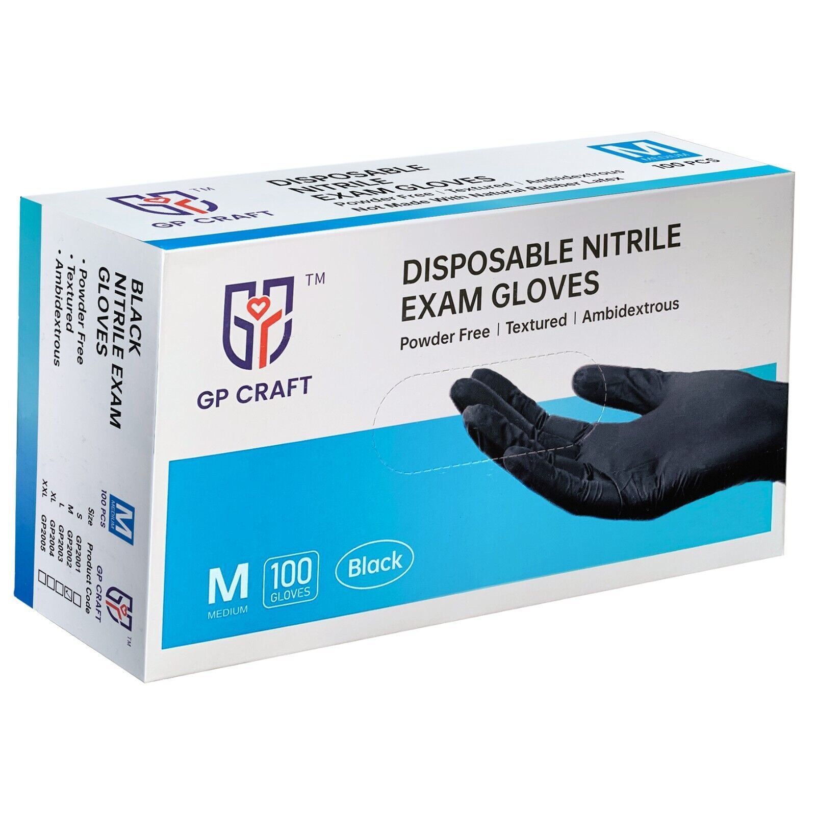 Black Nitrile Medical Gloves 5Mil Powder & Latex Free Disposable Clean (100pcs)