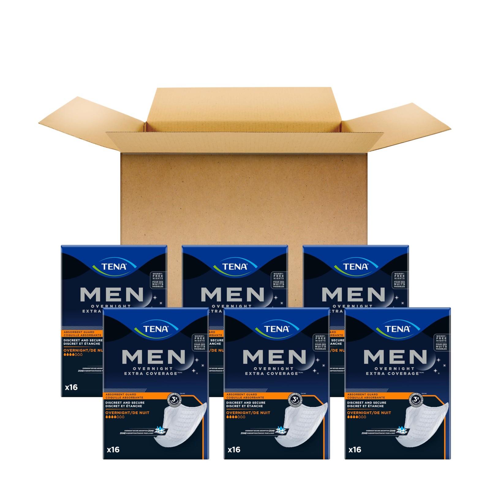 Tena Incontinence Guards Overnight Odor Protection Incontinence Guards For Men