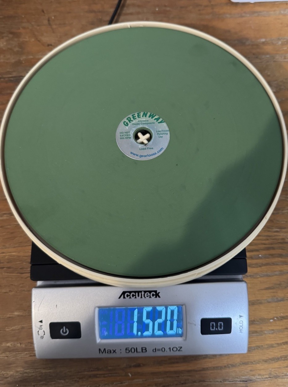 Gearloose Greenway 8” Chrome Oxide Composite Polishing Lap Faceting Gemstone