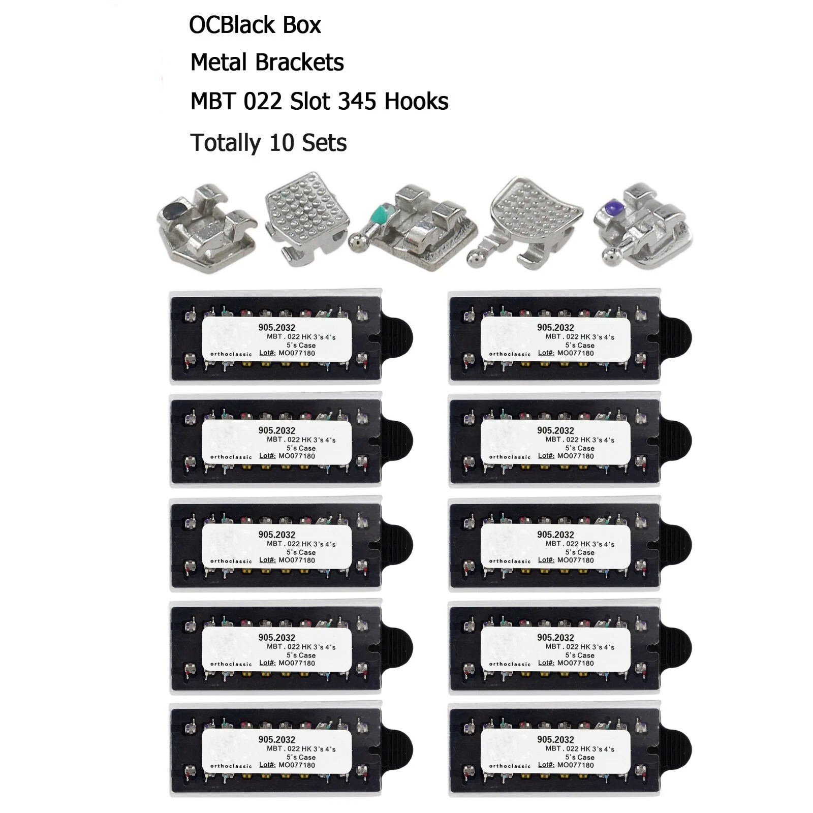Dental Orthodontic Metal Brackets Braces Mini Roth MBT 018 022 345 Hooks MIM