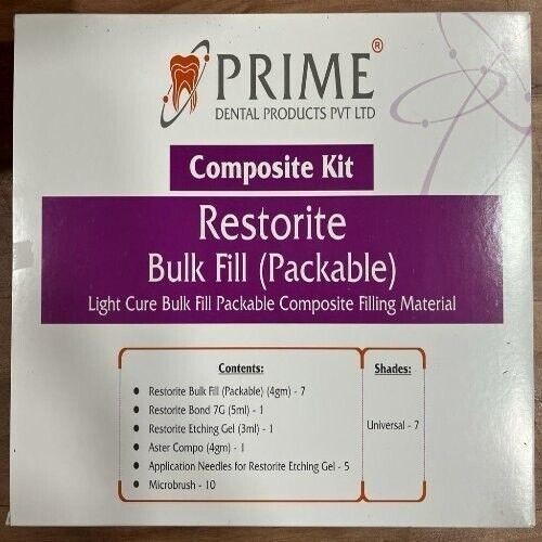 Prime Dental Restorite Light Cure Bulk Fill Packable Composite Kit (Free Ship)