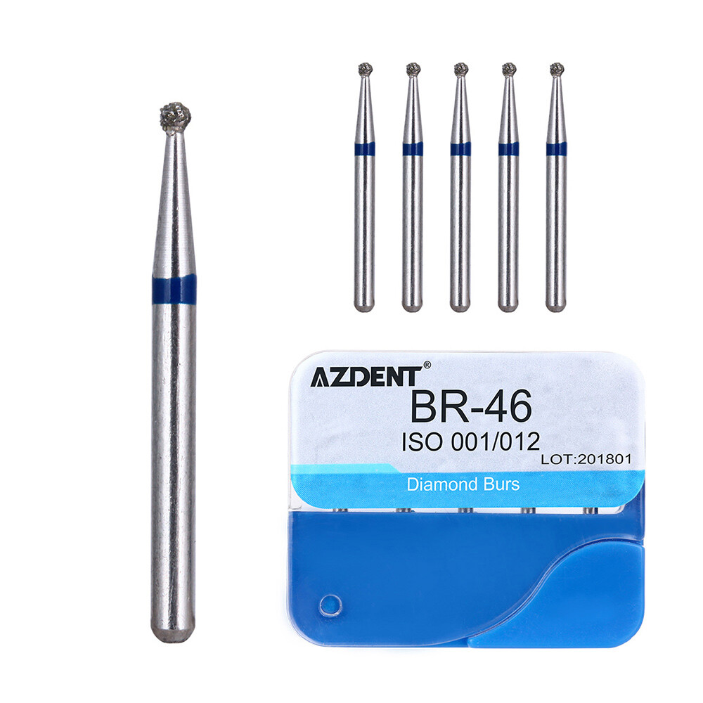 20Types Dental Diamond Burs Medium FG 1.6MM F High Speed Handpiece 100Pcs AZDENT