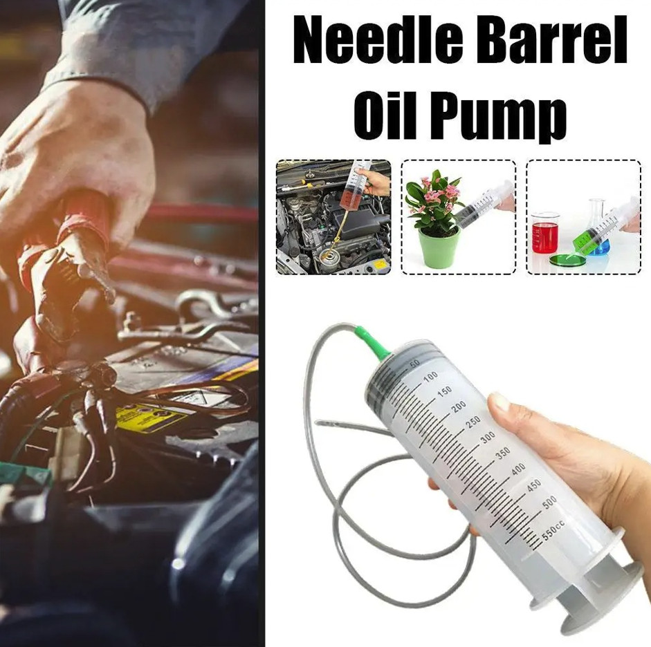 1pc Large Capacity Oil Extraction Syringe Pump with Hose – NEW
