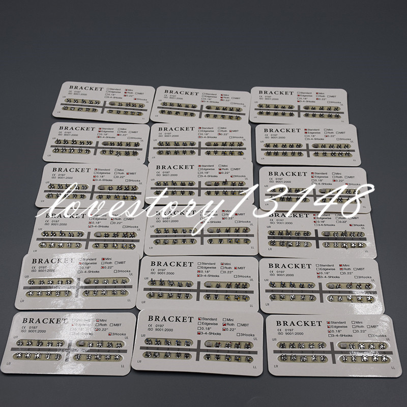 36 Types Dental Bracket Mini/Standard Roth/Edgewise/MBT 018/022 No Hook/3/345