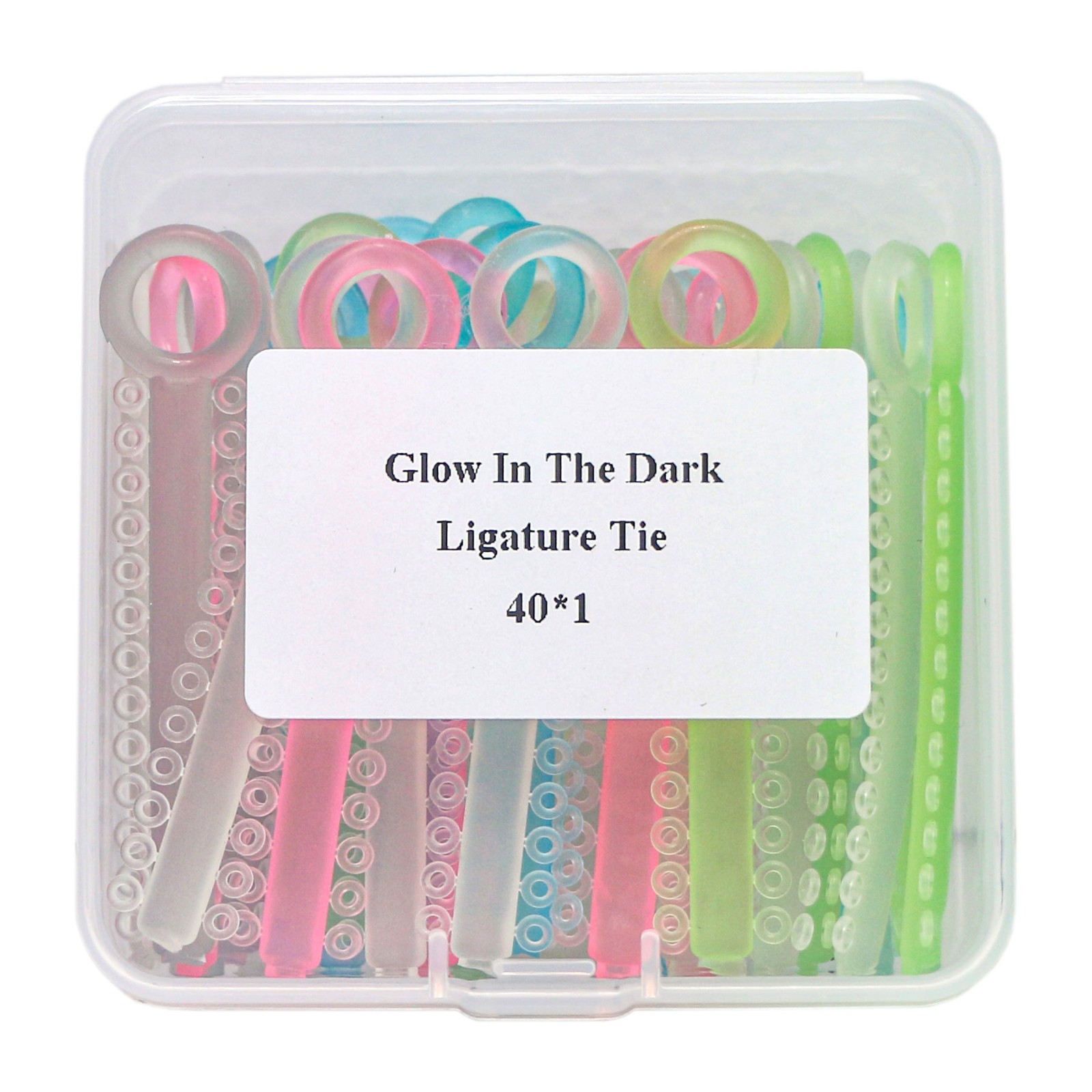 1040 Pcs Dental Orthodontic Ligature Tie Elastic Rubber Band 5 Colors Night Glow
