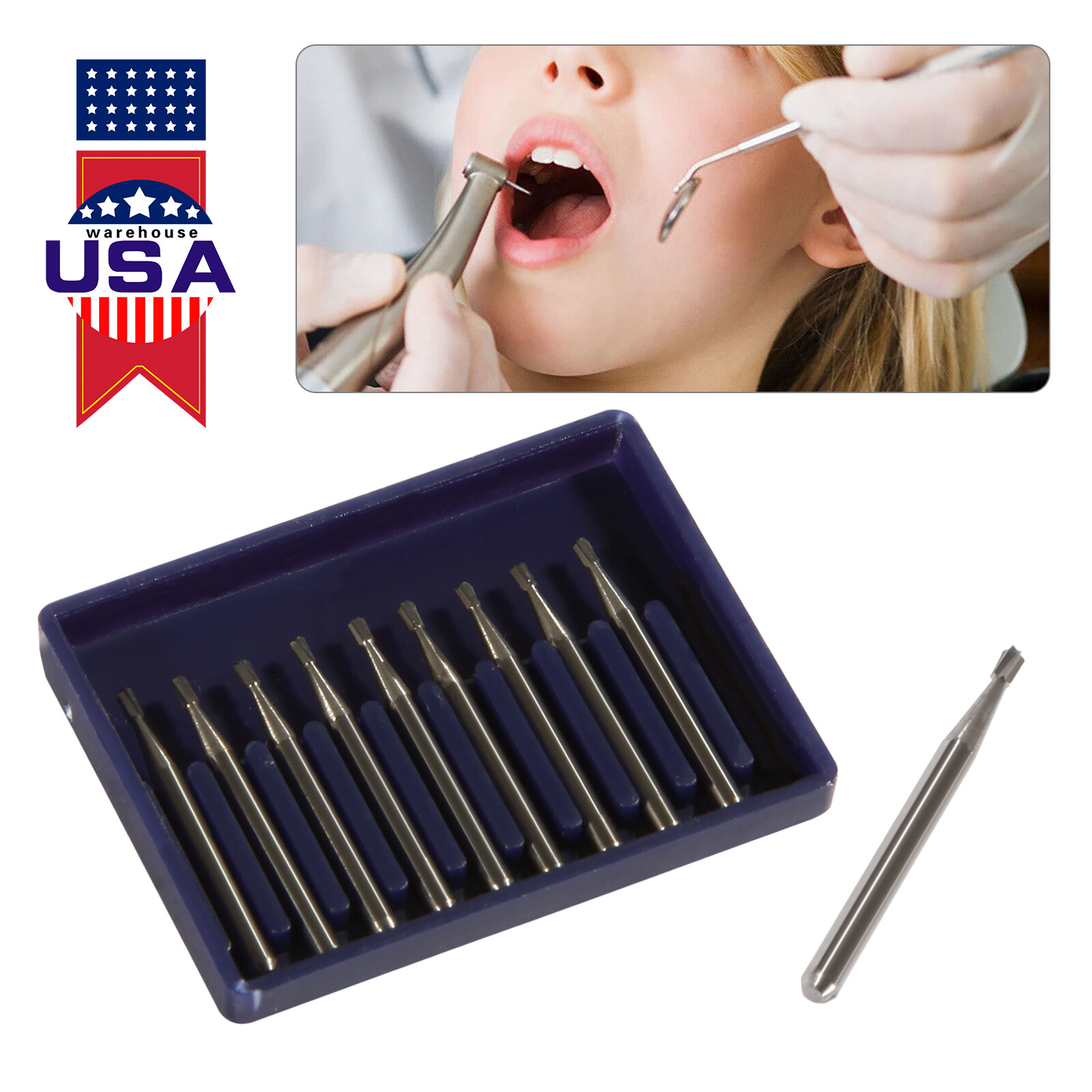Dental Round Carbide Drills Burs FG-330 for High Speed Handpiece FAS 10-100pcs