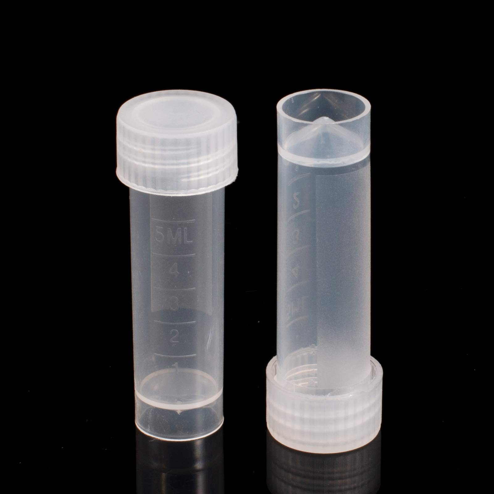 50 Pieces 5 ml Plastic Sample Bottle Vial Storage Container for Laboratory Lab