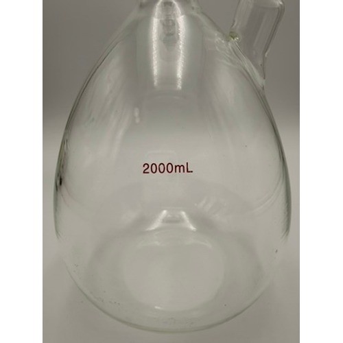 Pear Boiling Flask Lab Glass 2000mL Clear Excellent 2-Neck 24/40 Joint