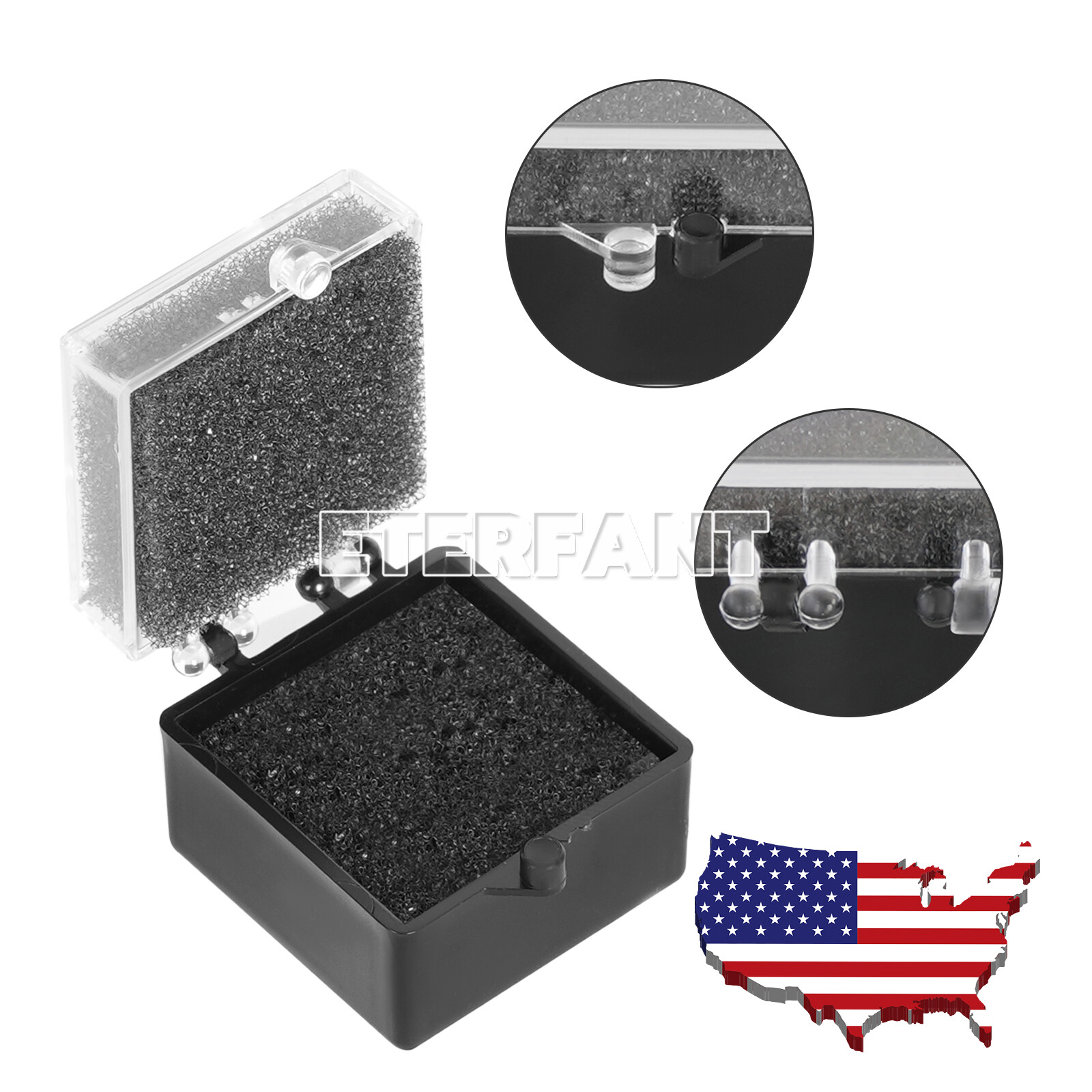 1000pcs Dental Lab Crown/Veneer/Bridge Boxes- 1”-Clear Top with Sponge Fillers