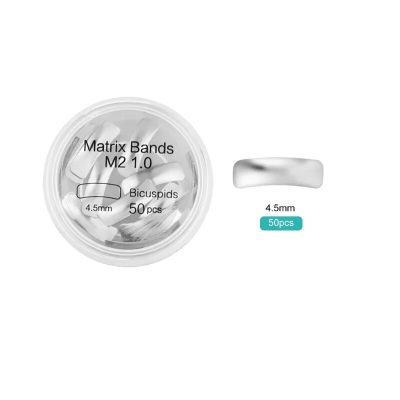 Premium Dental Sectional Matrix Bands Contoured Metal Matrices with Hole 50pcs