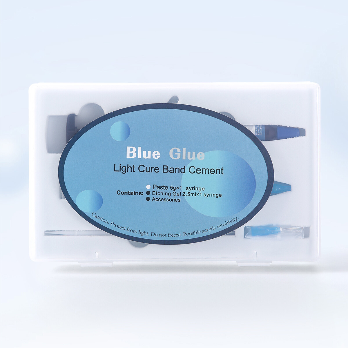 Dental Orthodontic Adhesive Light Cure Adhesive Paste+Etchant Acid Gel Blue Glue