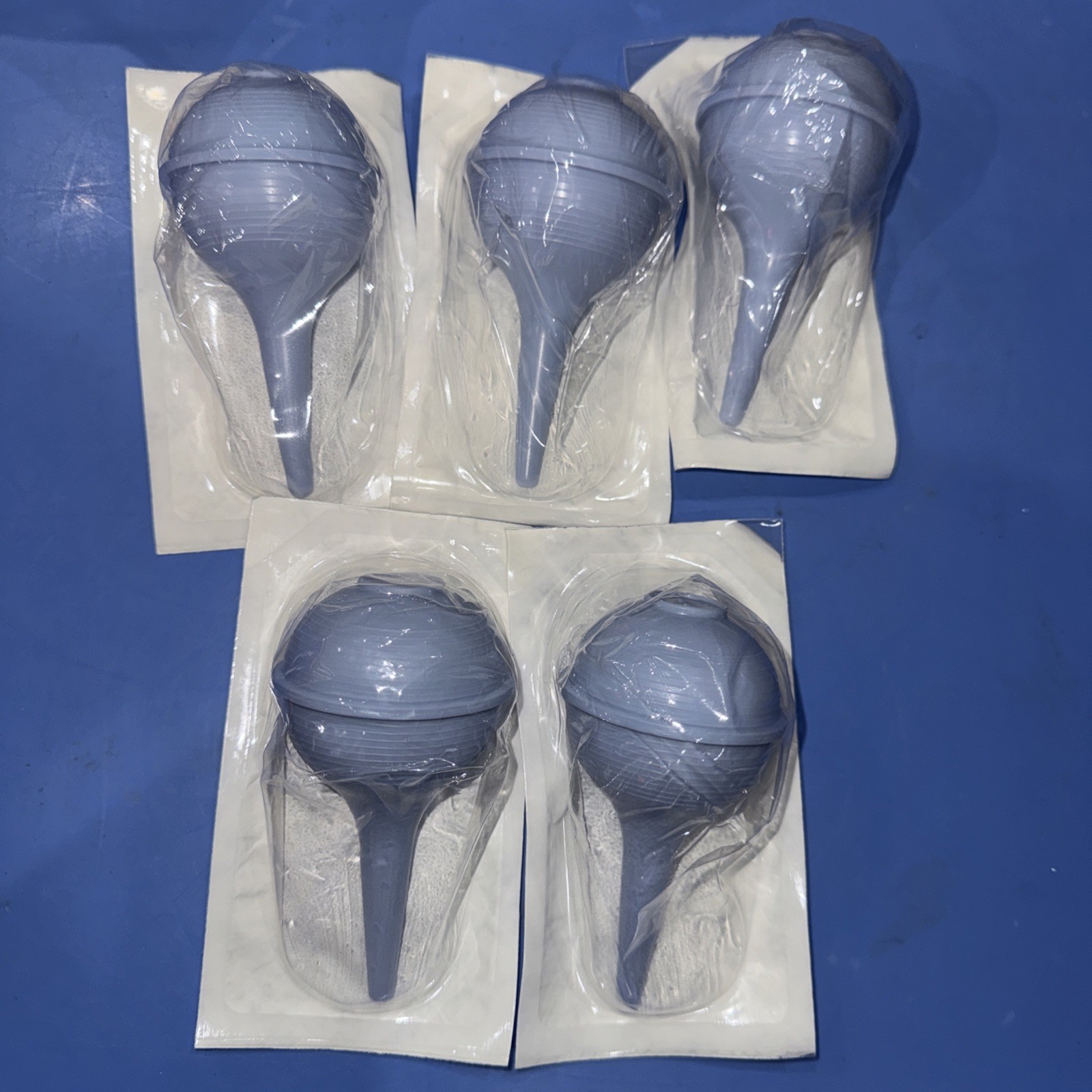 NEW Sterile Ear Bulb Syringe, Hand Bulb 2 Ounce Nose 60ml 2oz pack of 5 BLUE