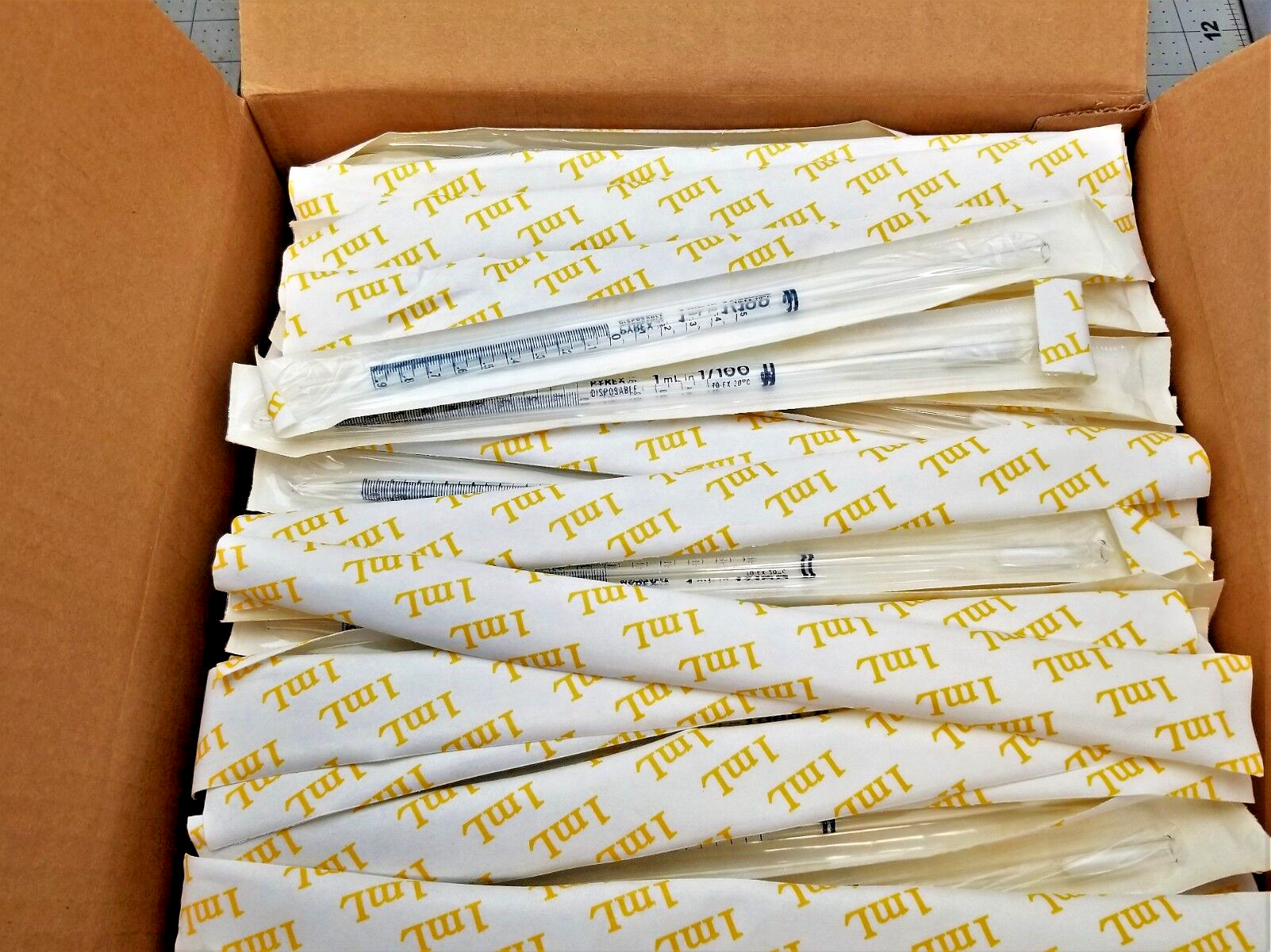 (250) 1mL Corning Pyrex Disposable Shorty Serological Pipet TD, [Z4S3]