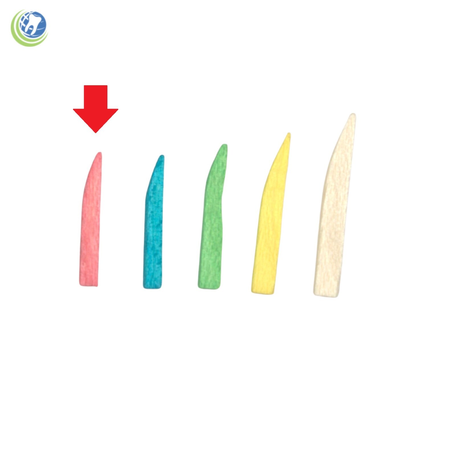 New Dental Disposable Contoured Wood Wedges 500/bag Color Coded Pink Extra Small