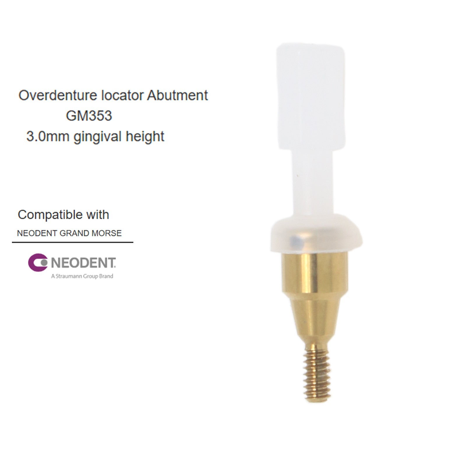 Overdenture Locator Abutment Male caps Inserts Tool for NEODENT GRAND MORSE GM